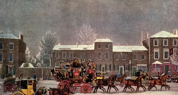 christmas scene from 19th century