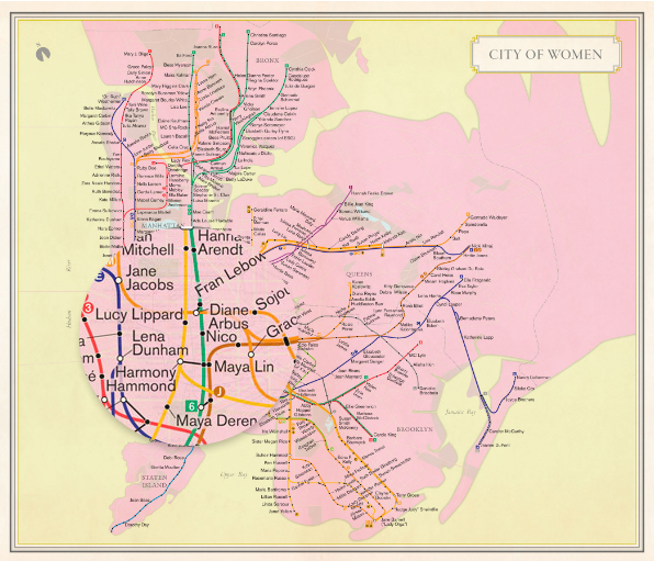 City of women map by Rebecca Solnit and Joshua Jelly-Schapiro