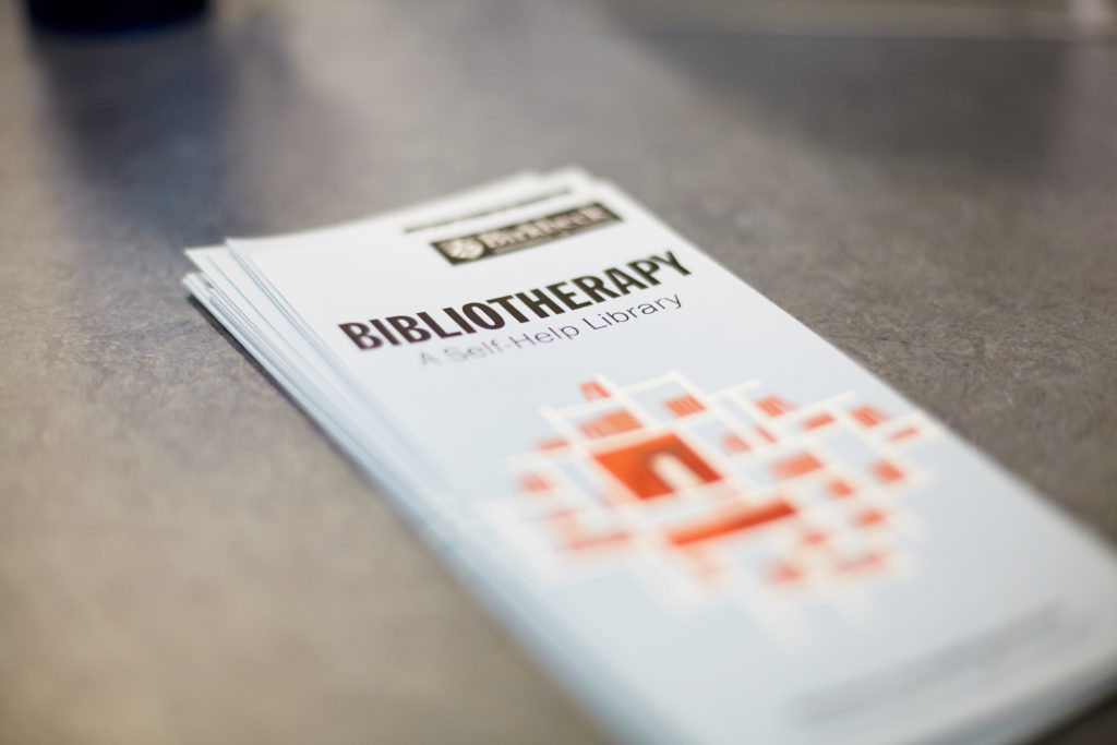 Image of the cover of our Bibliotherapy leaflet.