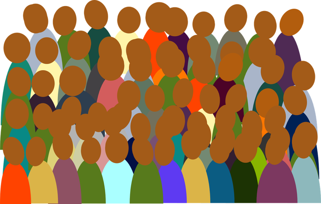 Image of figures in a crowd