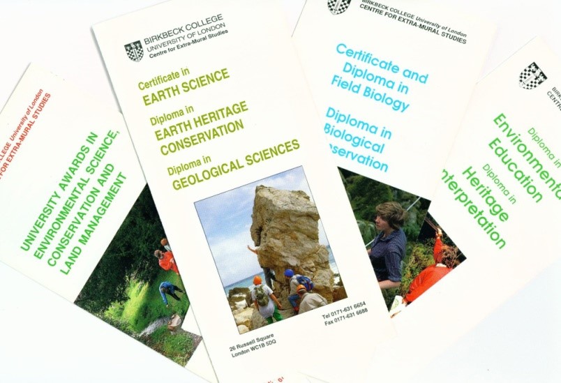 A leaflet that says 'Certificate in Earth Science'