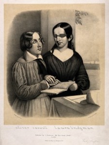 W. Sharp after A. Fisher, Oliver Caswell and Laura Bridgman, lithograph (1844). 